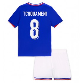 Frankreich Aurelien Tchouameni #8 Heimtrikot EM 2024 Kurzarm (+ kurze hosen)